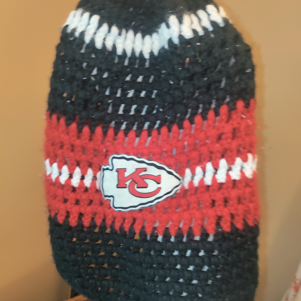 Red and Black Knit Beanie with KC Logo